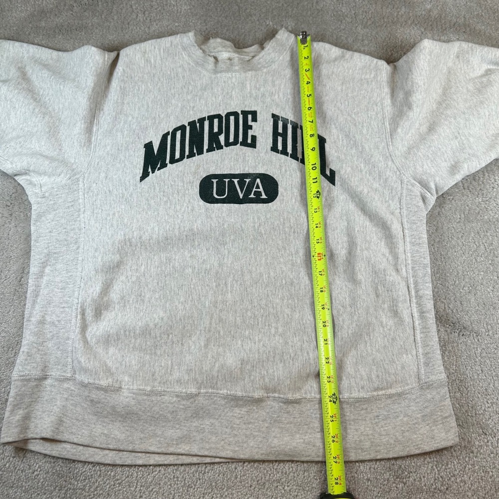 Vintage 90s Soffe Sweatshirt Mens XL Gray Monroe Hill UVA Made in USA Distressed - Picture 9 of 13